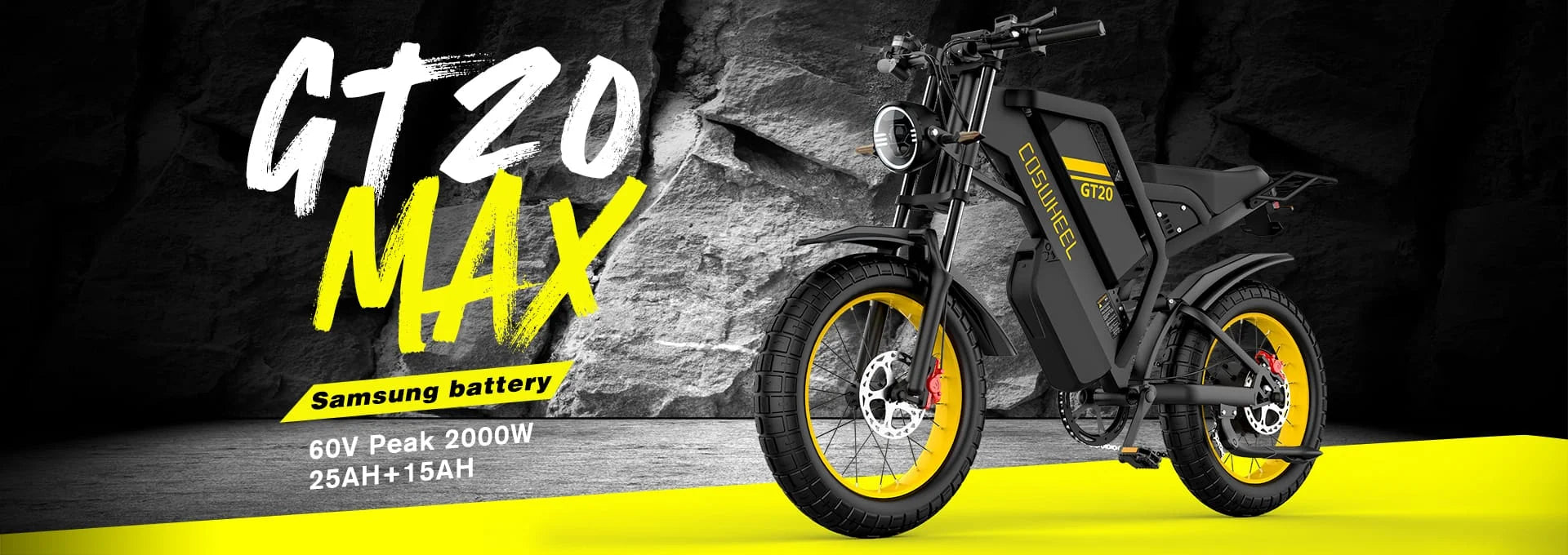 COSWHEEL GT20 MAX Electric Dirt Bike Teens Adults, 2000W 60V E-Bike with Dual Suspension, Hydraulic Brakes, Off-Road Tires