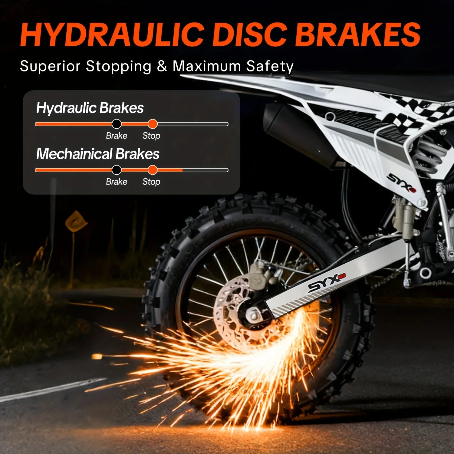 SYX MOTO 125cc Dirt Bike Teens 12+ Yrs 4-stroke Gas-powered Dirt Bike Off-road Motorcycle Kick Start 4-speed Manual Transmiss