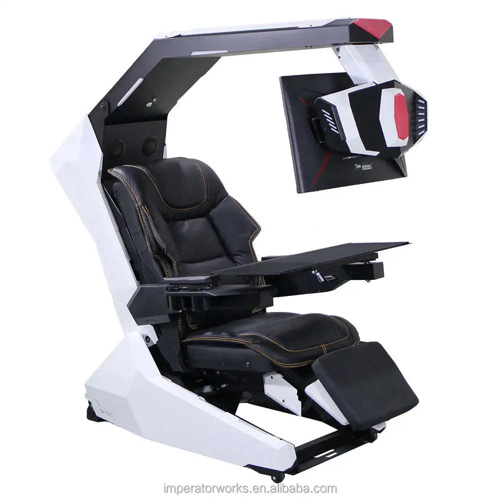 Imperator R1 Pro Recline zero Gravity Gaming Cockpit Massage Speaker Monitor Adjustable RGB Chair Workstation Computer Cockpit