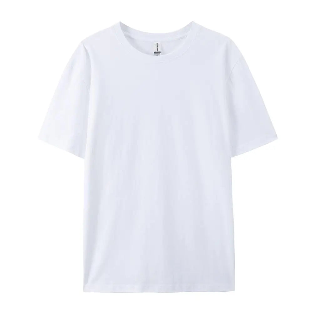 100% Cotton Solid Color T-Shirts Men Woman Short Sleeve Fashion Brand Trend Casual Soft Clothing Tees Breathable Summer Tops