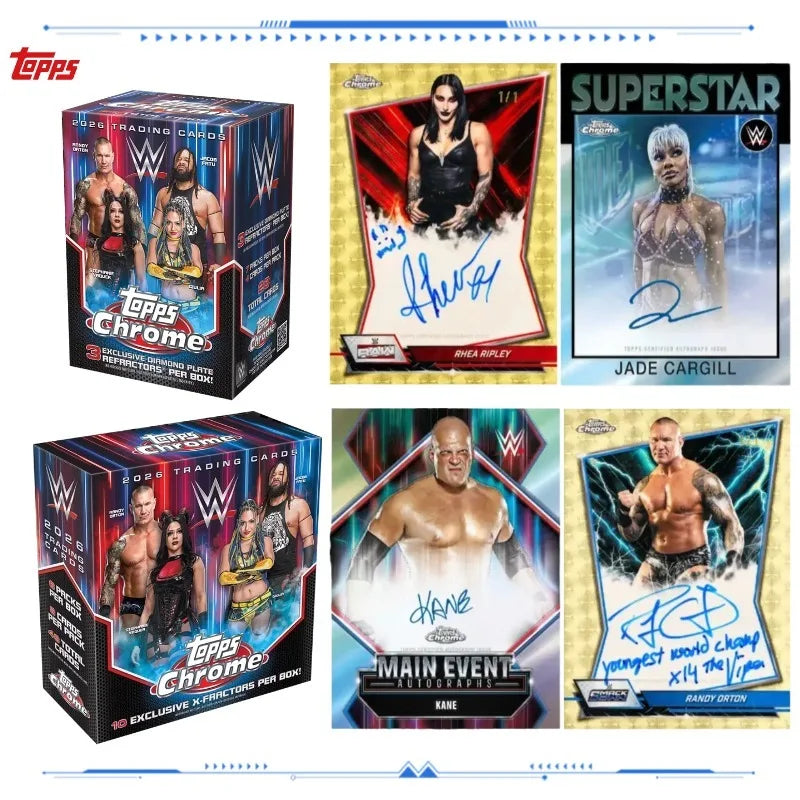 Chrome WWE Trading Cards Mega Box Genuine Collectible Mystery Box Hobby Gifts for Boys Girls Kids Birthday Christmas Presents