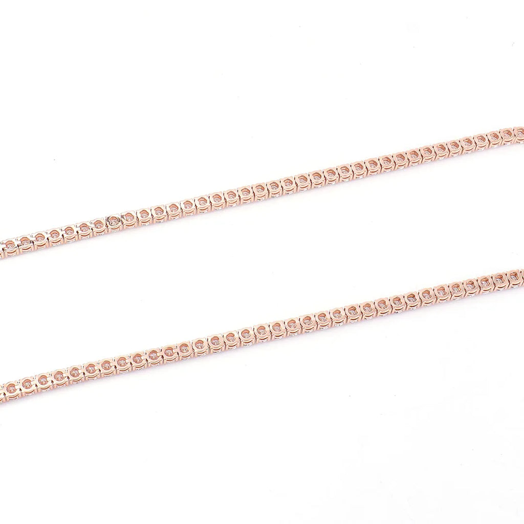 Provence Tennis Necklace 55cm 14K Rose Gold 3.5mm DEF/VS Lab Diamonds for Women Men party Fine Jewelry hip hop Necklace Custom