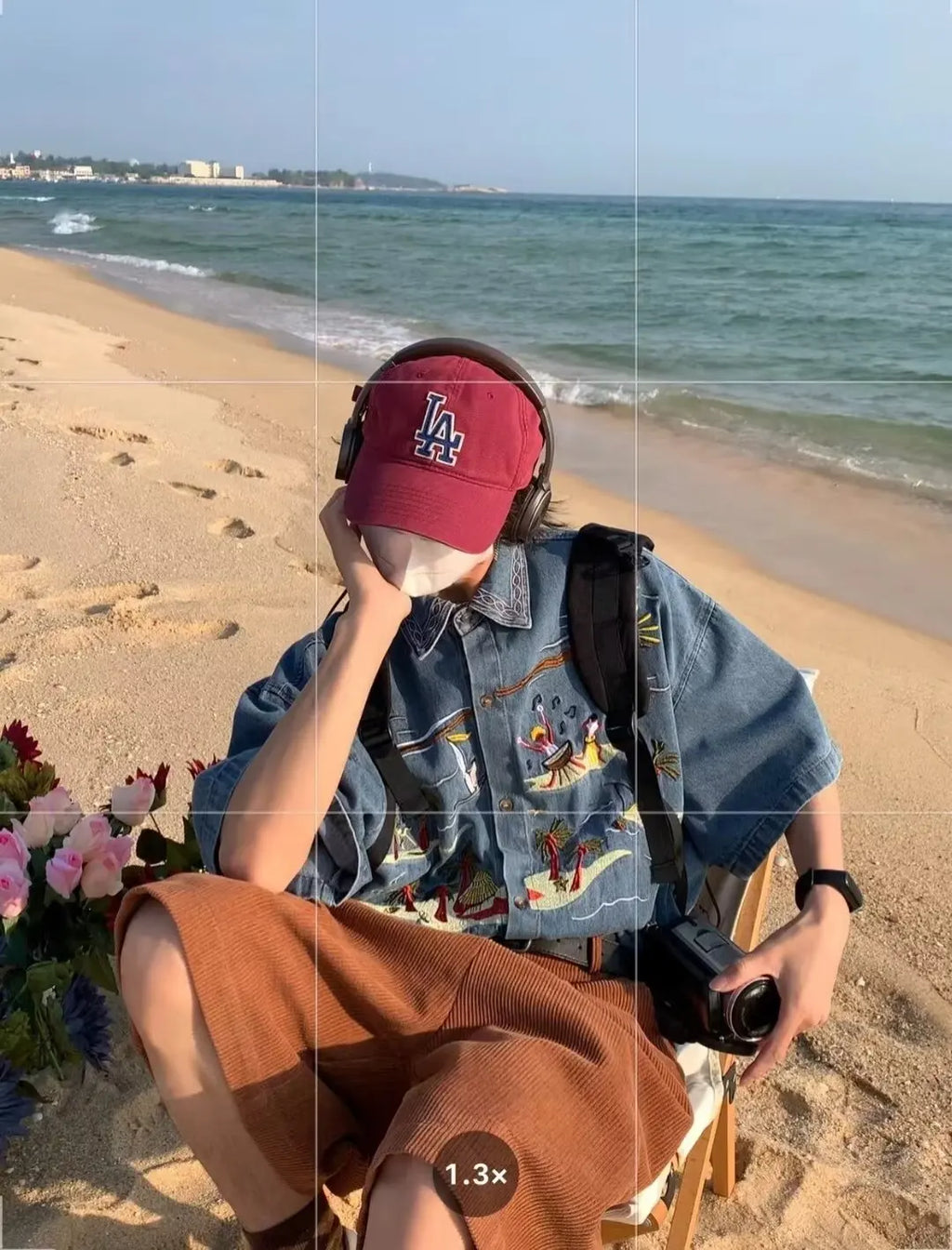 Retro American Cartoon Embroidery Denim Short Sleeve Shirt Loose Casual Summer Thin Neutral Style Men Women Outerwear