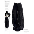 ZHIZOU Women Black Gothic Baggy Cargo Jeans Harajuku Oversize Denim Trousers Y2k 90s Vintage 2000s Emo Jean Pants Trashy Clothes