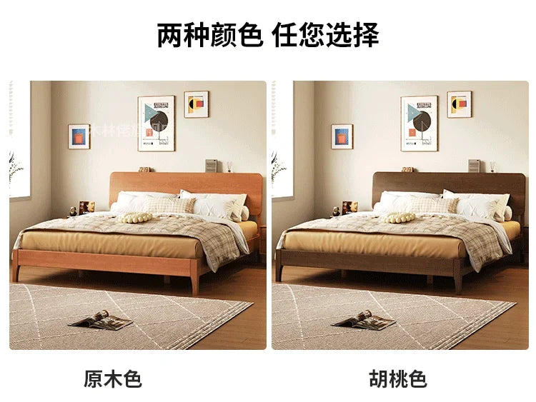 Elegant Modern Bed Frame Simple Wood European Nightstands Queen Bed Frame Twin Full Size Cama Moderno Lujo Home Furniture