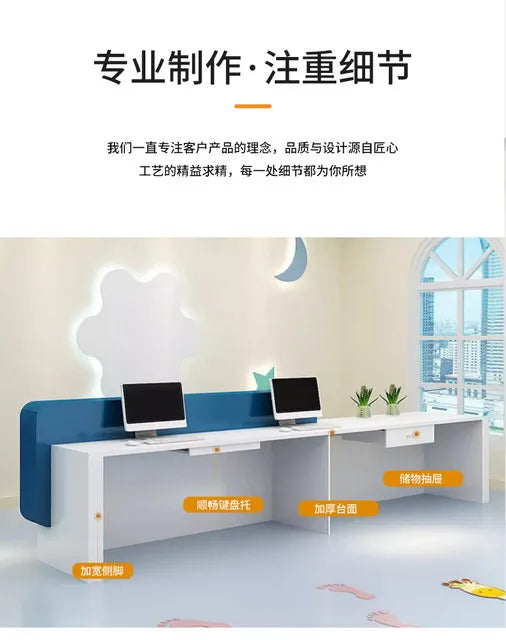 Beauty Institution Reception Desk Kindergarten Children Paradise Checkout Page Early Education Luxury Mostrador Unique Furniture