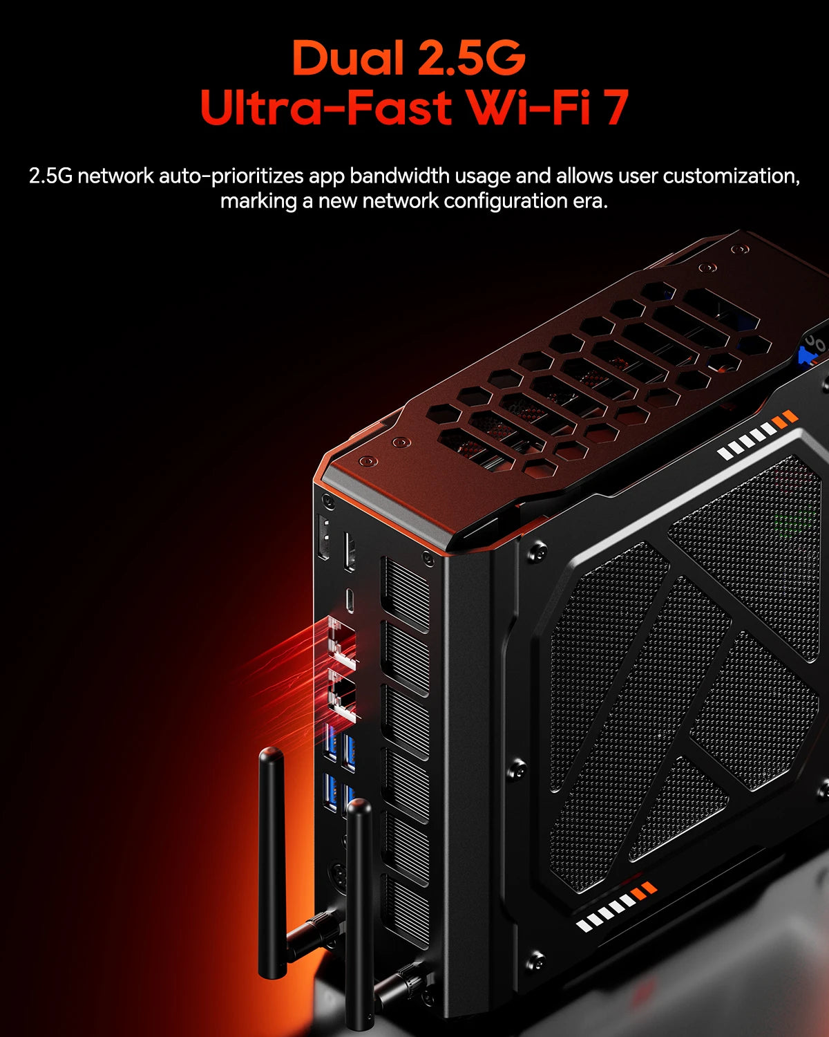 Aoostar Ryzen 9 7940HX RX 7600XT Gaming Mini PC, 64GB DDR5, 8TB PCIe 5.0, WiFi 7, BT 5.2, Dual USB4, 2.5G LAN Desktop Computer