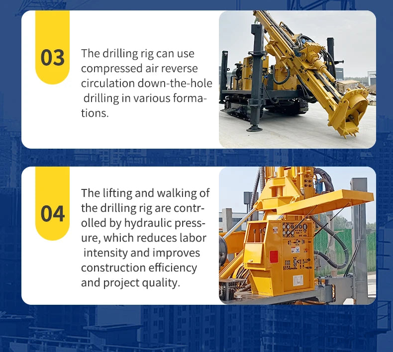 Diesel Reverse Circulation Drilling Rig RC Borehole Drill Machine 600m for Mining Exploration High Efficiency