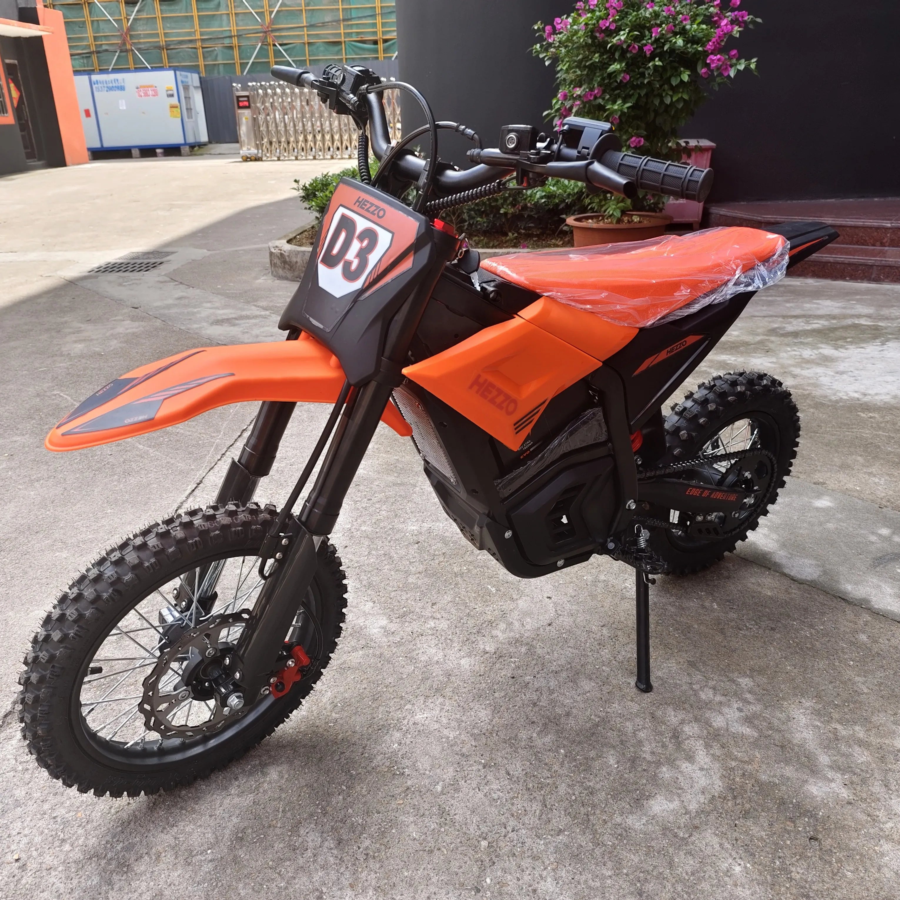HEZZO D3 60V 3500W Electric Dirt Bike For Teens - 50MPH With Hydraulic Brake Vibrant Orange High Performance Motocross E-Bike