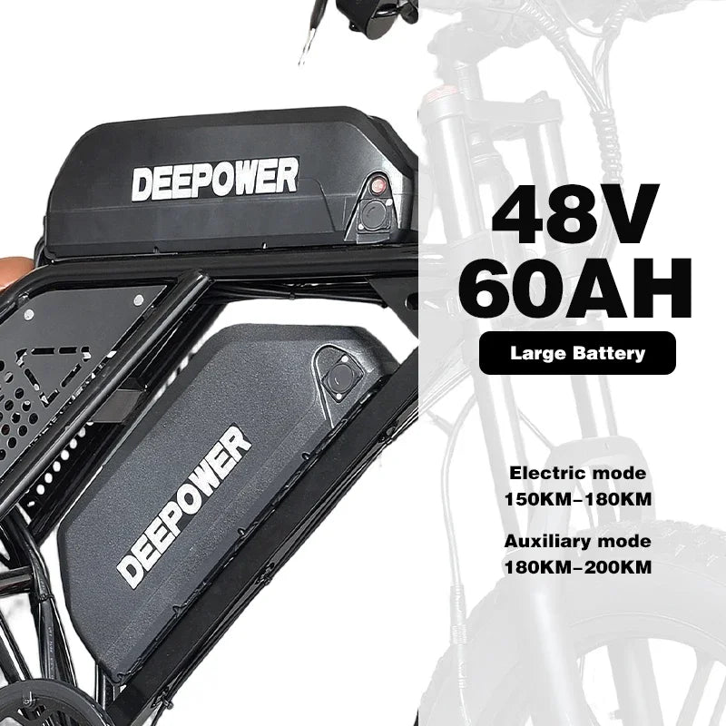 Electric BicycleS8 3500W Powerful motor 48V60AH lithium battery Mountain adult Electric Bike Disc Brakes 20 Inch Fat Tire E-bike