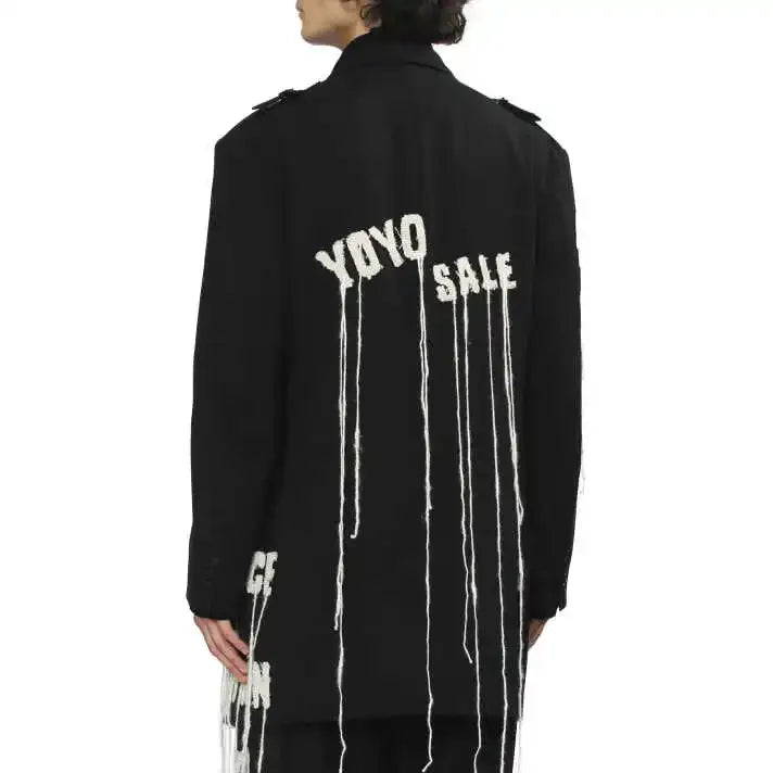 YOJI OOAK Japanese original patchwork letter tassel design sense suit jacket embroidered suit jacket for men