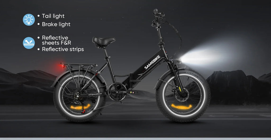 SAMEBIKE LOTDM200-II NFC Smart Key Electric Bicycle 750W 48V13AH Folding Electric Bike 20*4.0 Inch Fat Tire Mountain E-Bike
