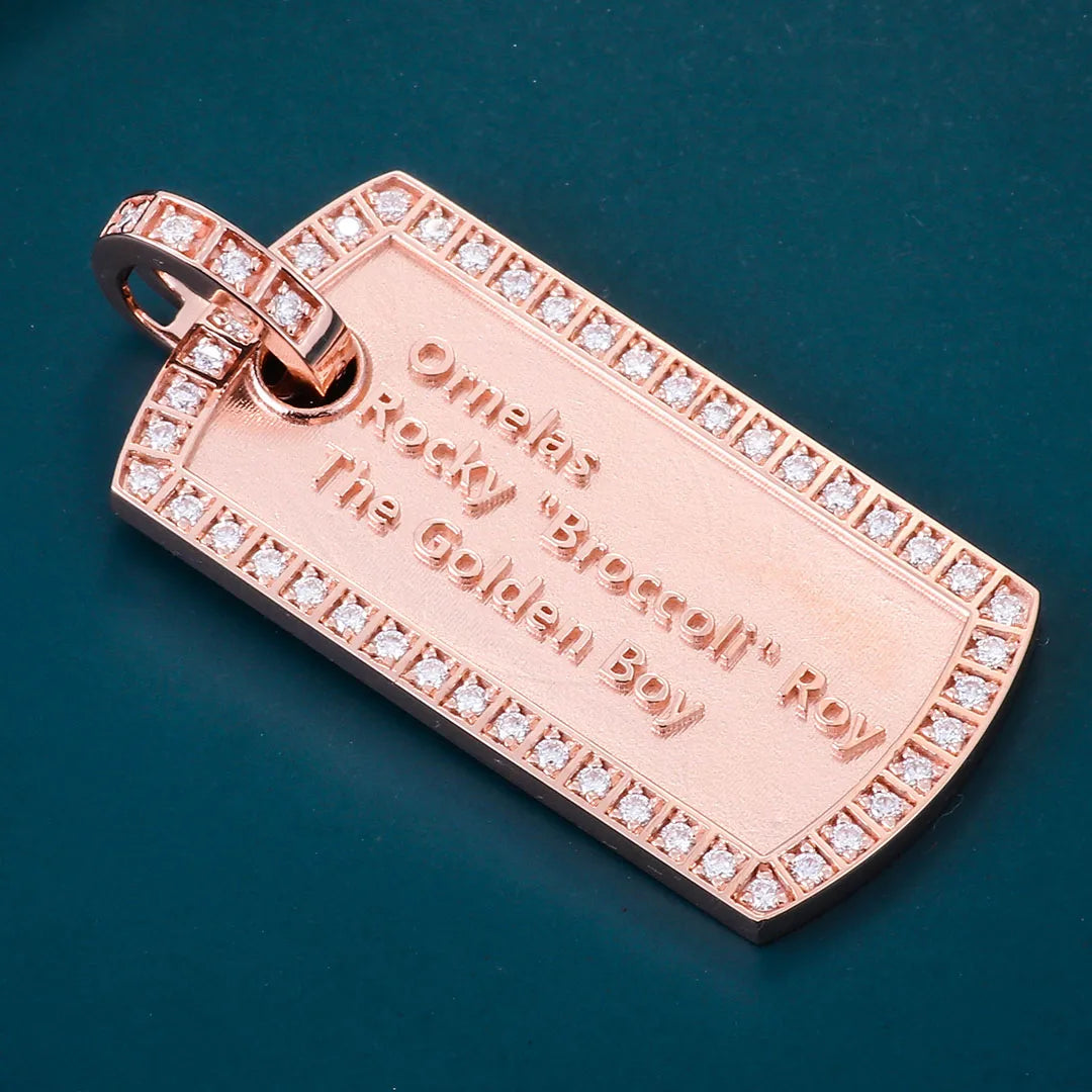 Provence Square Pendant for Men Moissanite Hip Hop Pendants for Women 10K Rock Drop Pendant Miami Rapper Pendant for Man