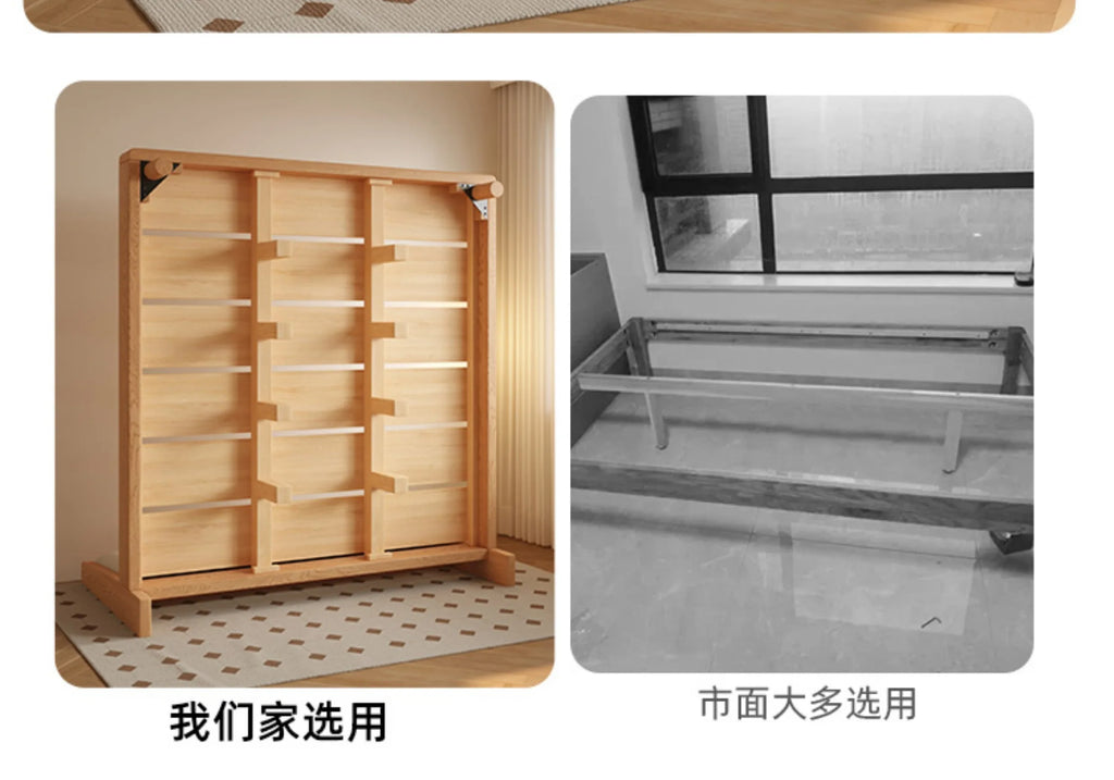 Elegant Headboard Bed Frame Double Wood Simple King Queen Bed Frame Nightstands Modern Cama Moderno Lujo Bedroom Furniture
