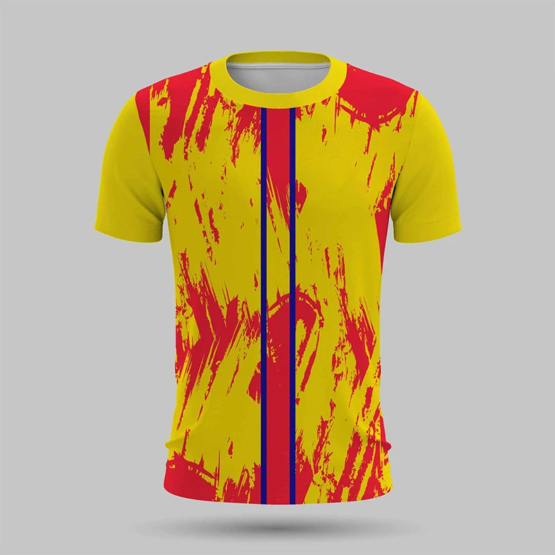 Men's Hiking Outdoor Sports T-Shirt Fashion 3D Print Design Stripe Tshirts For Men Clothes 2025 Summer Loose Breathable Tee Tops