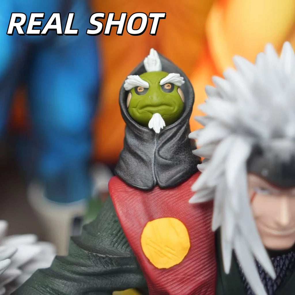 【HY STUDIO】Jiraiya Figure Sitting Pose Naruto Shippuden Anime Model Statue Collectible Toy Gift for Fans Decoration