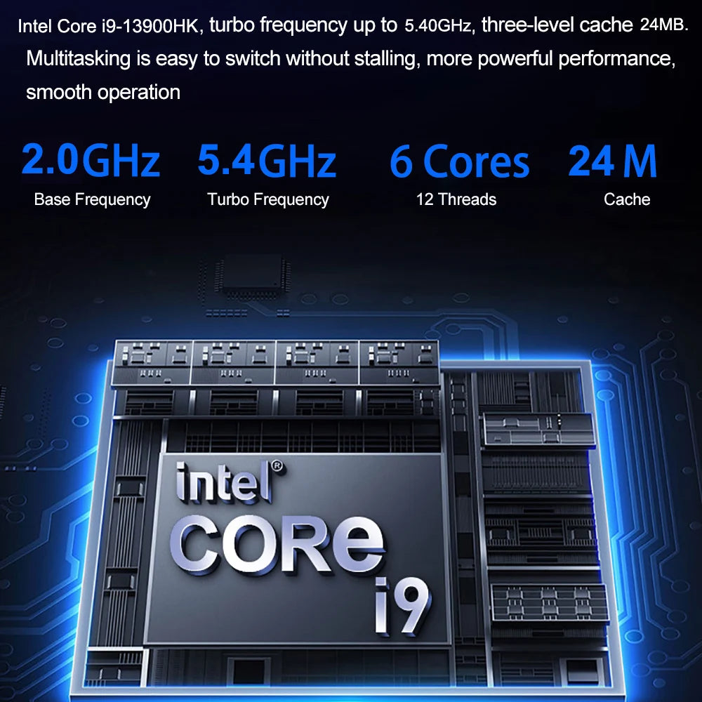 16.1 Inch Gaming Laptop RTX4050 6G Intel Core i9-13900HK Windows11 RAM Max 64GB DDR5 2*M.2 NVME 2TB SSD WiFi Office Notebook
