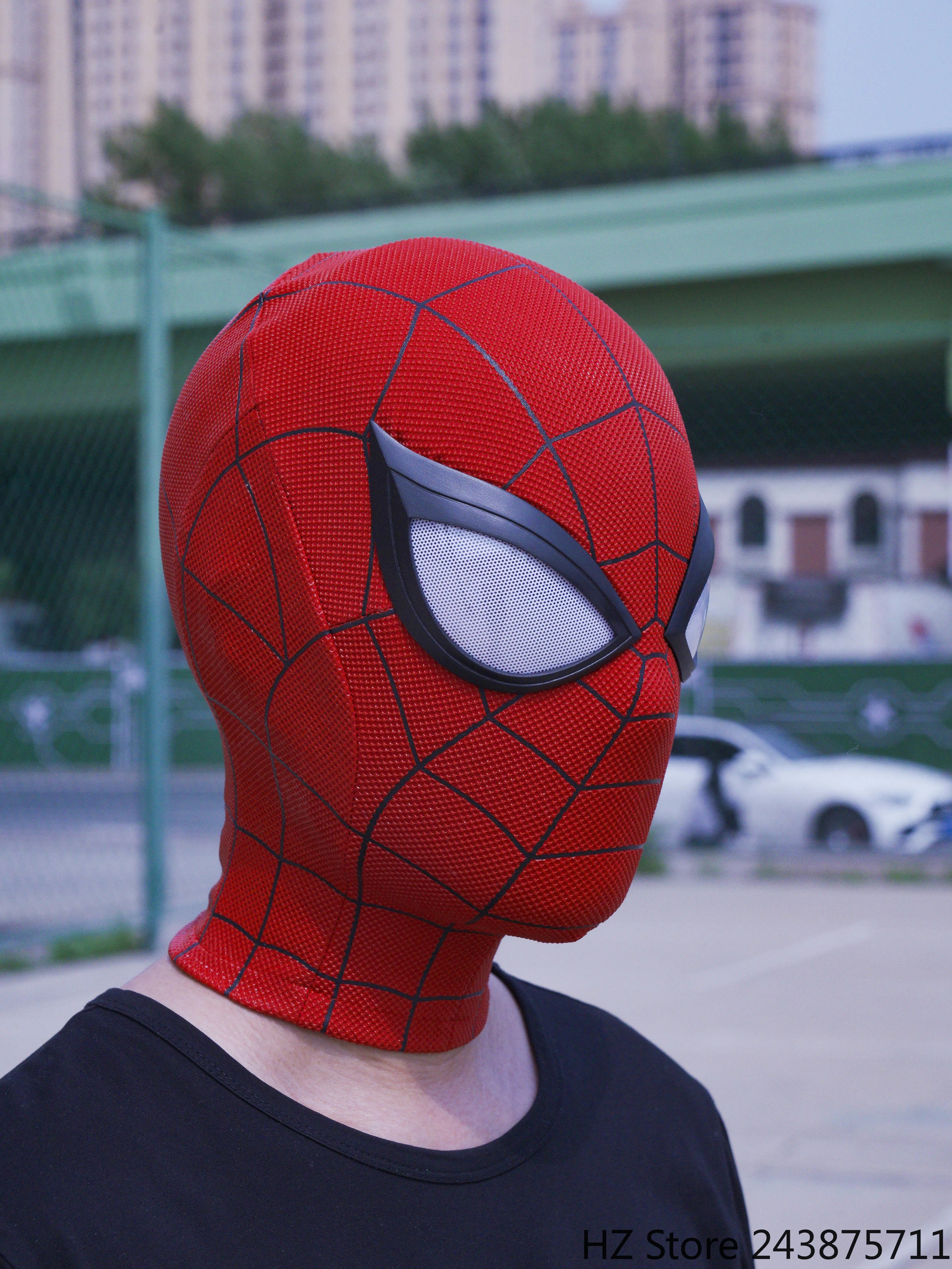Full Head PS4 Spider-Man Mask with A Pairs of Eyes playstation 4 spider-man Game Restoration Handmade Silk Screen Printing