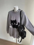 Women Sweet Hot Girl Bow Off-Shoulder Sweater Autumn Winter Elegant Sexy Fashion Knitted Tops Casual Y2k Knitwear Pullover New