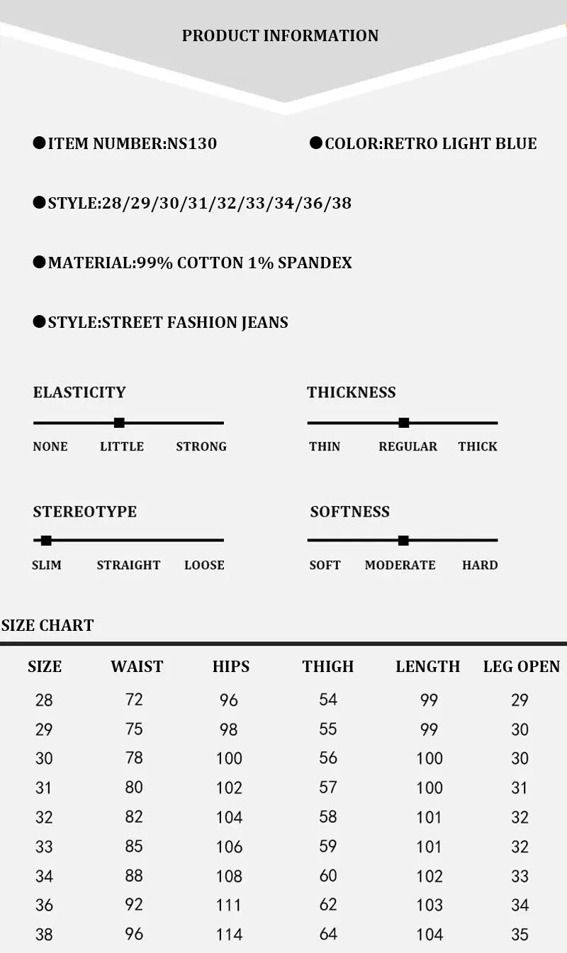 Fashion designer men's retro washed light blue elastic slim fit printed corrugated jeans men's Italian style retro denim pants h