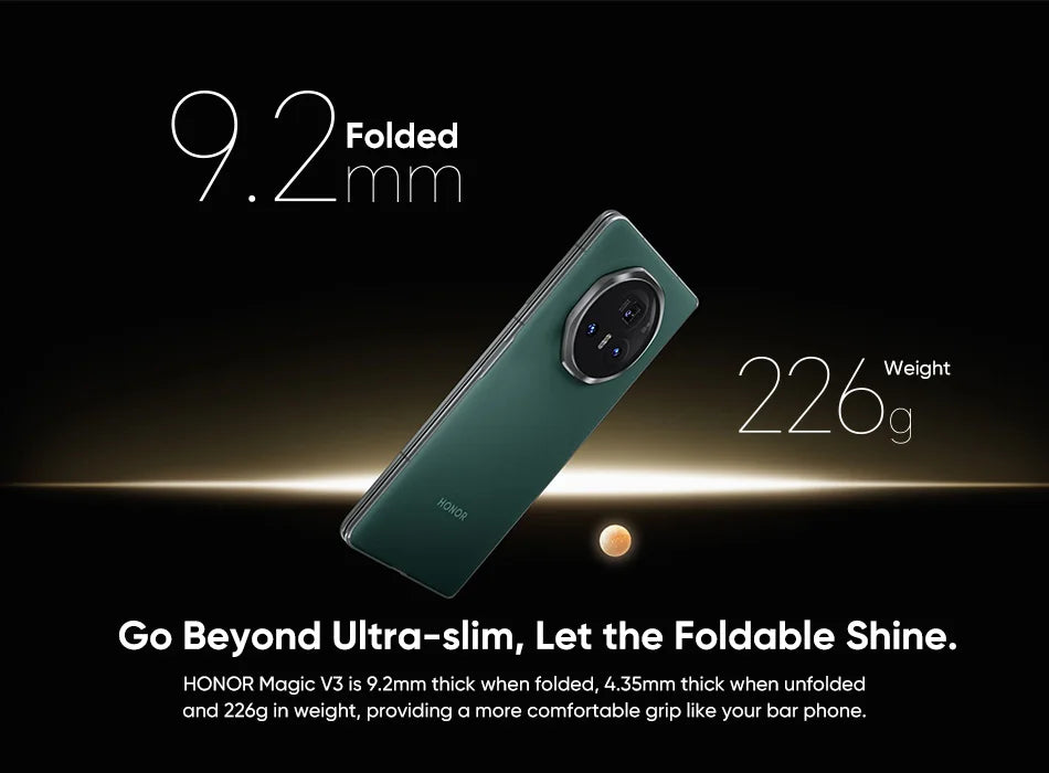 Global Version Honor Magic V3 5G Foldable LTPO OLED 120Hz Display 7.92" 50MP Triple Cameras Snapdragon 8 Gen 3 5150mAh 66W NFC