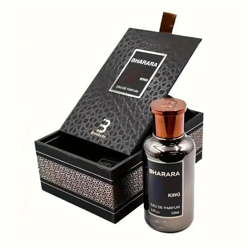 Bharara King Men's Eau de Parfum 3.4oz (100ml) - Refreshing Citrus & Musk Scent Long-Lasting Formaldehyde-Free Fragrance, Daily
