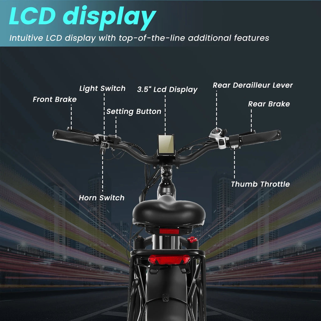 2024 Fat Bike Fiets Cycle 750w 1000w E Bike E-bike Motor Dirt Mountain For Fat Tire Electric Bicycle Bike Electric Scooter