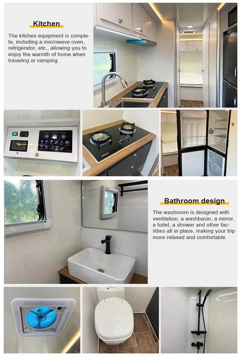Customized Off Road Small Family Camping Caravan RV Camper Trailer With Toilet Reliable For Outdoor Camping Trips