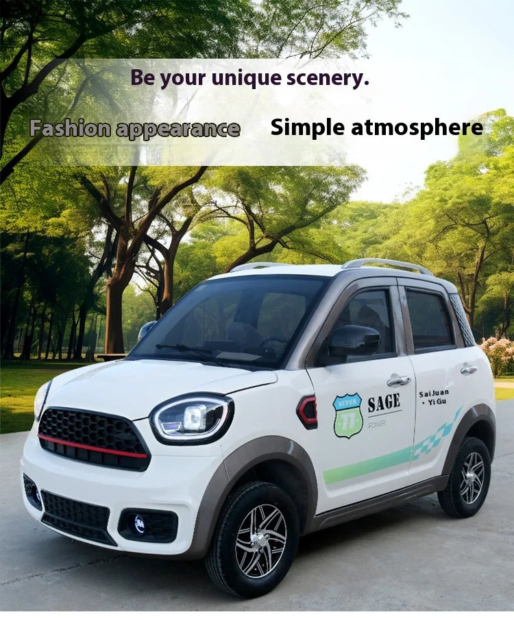 Electric four-wheeler new energy household vehicle closed mobile scooter dual-purpose gas vehicle