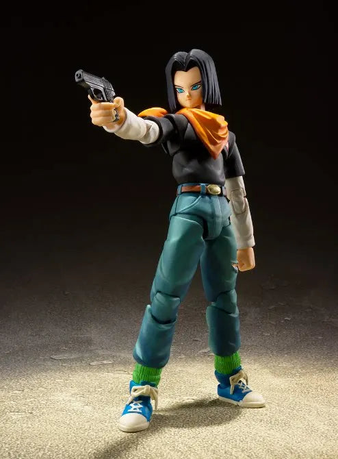 Genuine Bandai, Venue-limited SHF Dragon Ball Z Android 17, Articulated Figure, Toy Figure, Gift, Collectible, in Stock