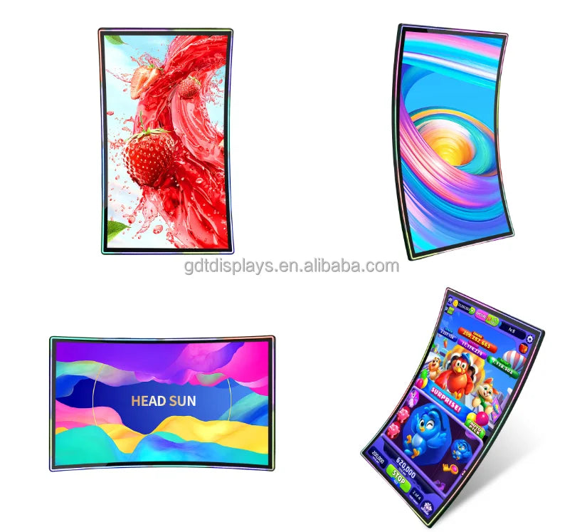 RGB LED Edge Light 49 55 Inch IPS LCD Capacitive Touch Monitor Gaming Machine Curved Screen