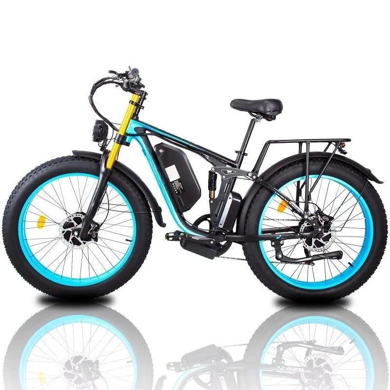 SXLL 26 inch fat tire brushless dual motor electric bicycle 48V 23AH battery electric mountain bike 7 speed electric bicycle UL2