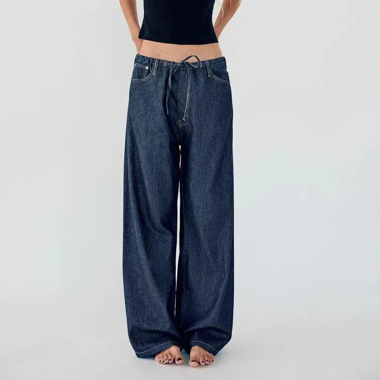 Spring New Women's Comfortable Slimming Straight Jeans High Waist Pants Durable Long Trousers Faionable Ladies Denim