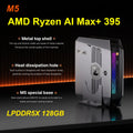 Bosgame M5 AI Mini PC AMD Ryzen AI Max+ 395 LPDDR5X 128GB 8000MHz 2*M.2 2280 SSD 2.5GbE WiFi7 BT5.2 USB4 Mini Gaming Computer