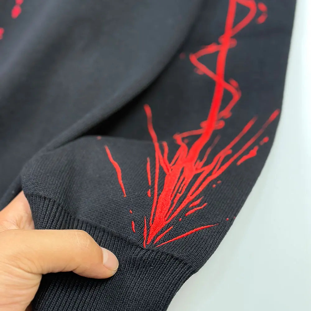 Heavyweight Anime Character Y2K Style Oversized Knitted Sweater Couple Loose Autumn Winter Overhead Knitted Pullover