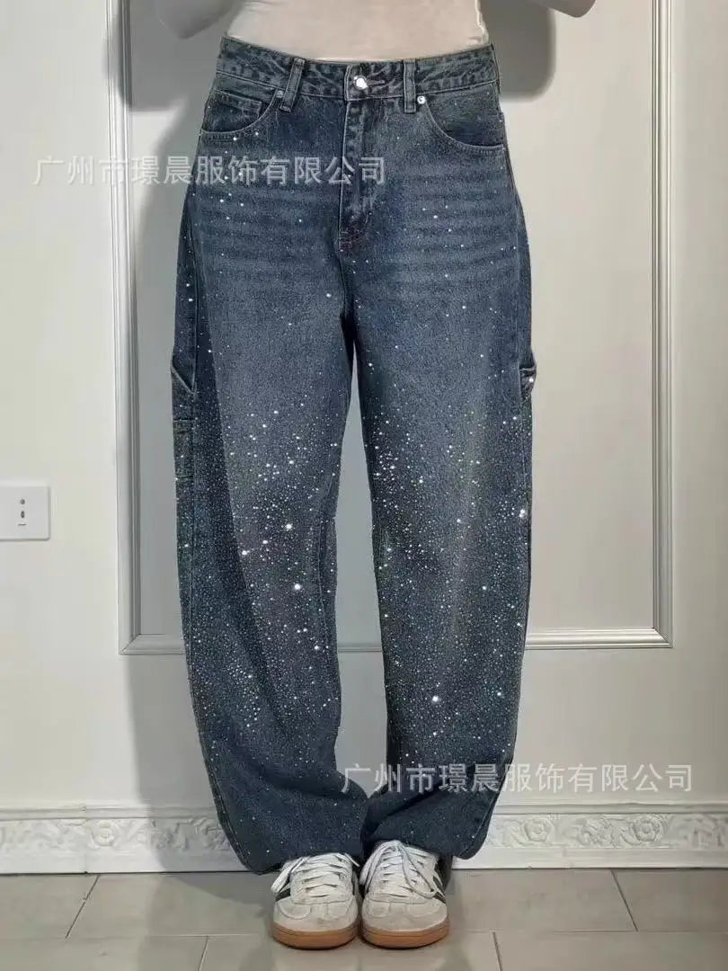 2025 Spring New Simple Loose Straight Jeans Europe and America