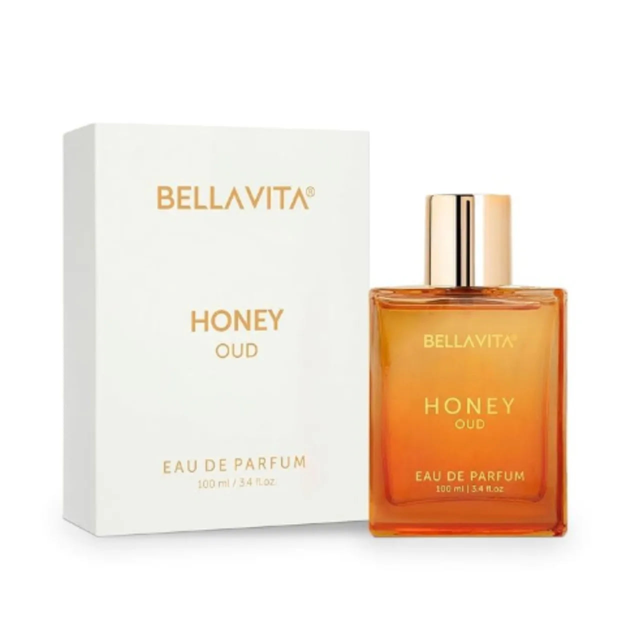 BellaVita Honey OUD Perfume for Women & Men 100ml | Vanilla, Bergamot & Patchouli Notes | Long-Lasting Arabian Unisex Perfumes