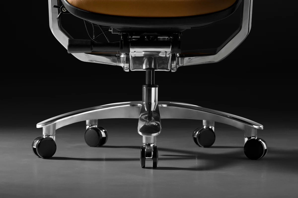 Luxury Modern Office Chair Wheels Orange Leather Computer Ergonomic Desk Chairs Recliner Swivel Sedia Ufficio Furniture