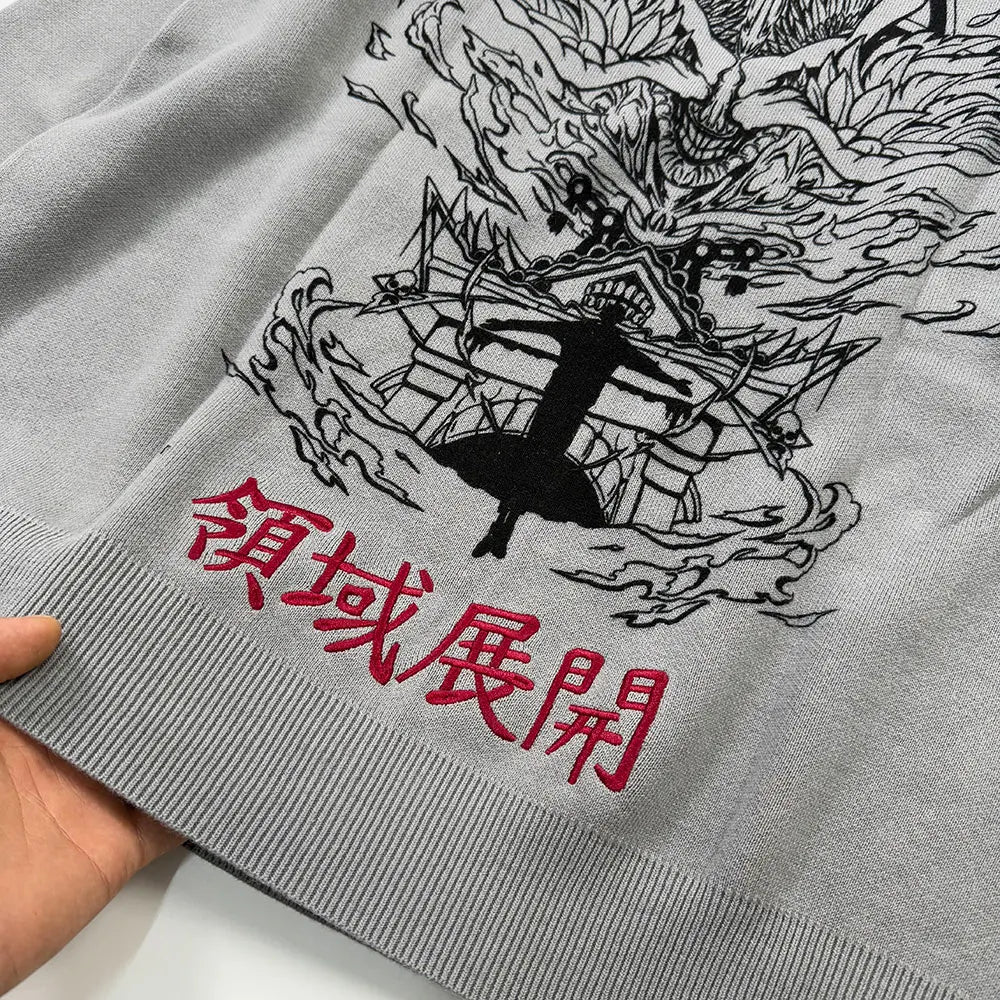 Heavyweight Anime Character Y2K Style Oversized Knitted Sweater Couple Loose Autumn Winter Overhead Knitted Pullover