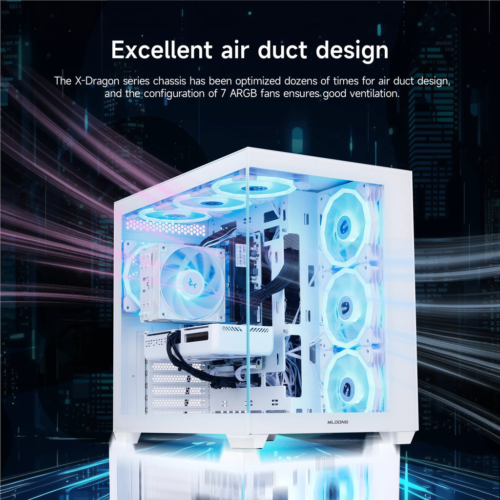 MLOONG Gaming PC Desktop, AMD Ryzen 7 8700F, GeForce RTX 5060Ti 8GB, 32GB DDR5 RAM, 1TB NVME SSD, 650W PSU, Windows 11 Home 64-b
