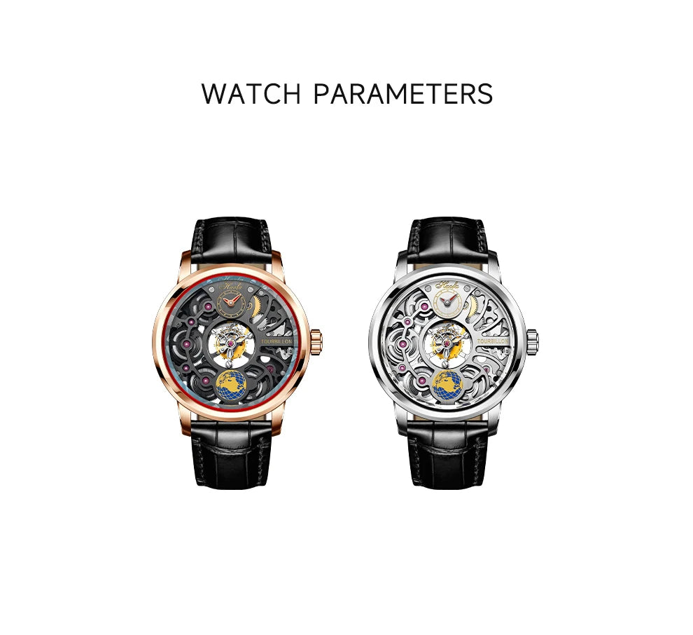 Haofa Center Tourbillon Movement Men Watches Skeleton Flying Tourbillon Mechanical Luxury watches for man  Sapphire
