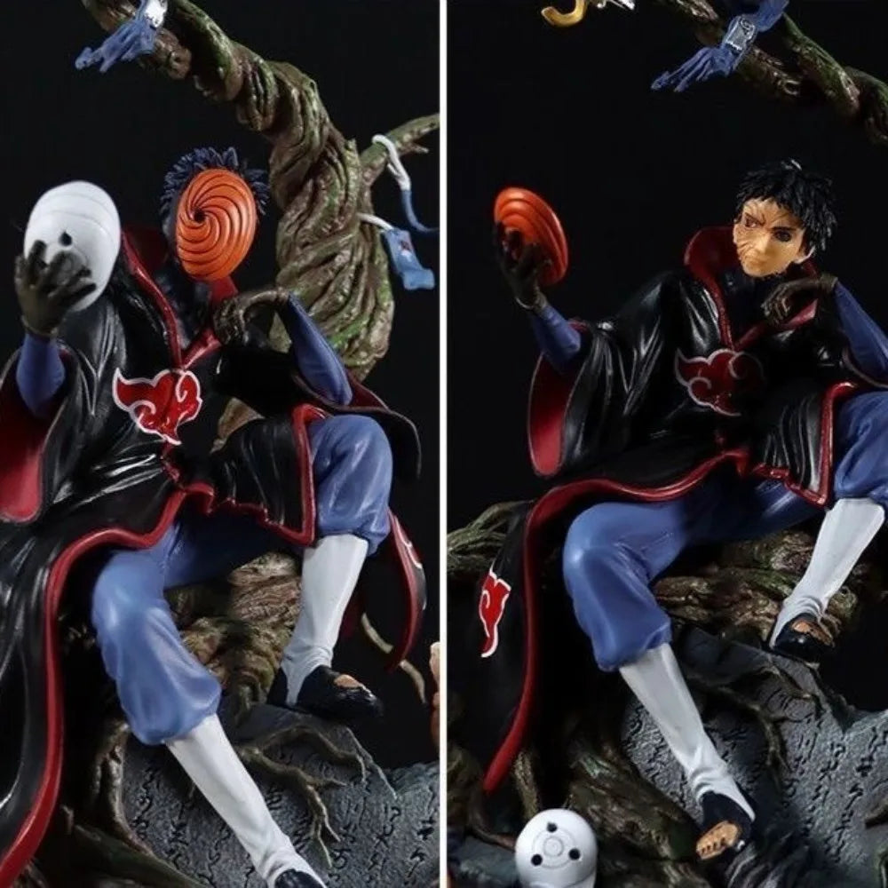 32cm Naruto Anime Uchiha Obito Replaceable Head PVC Action Figures Collection Model Toys Gifts