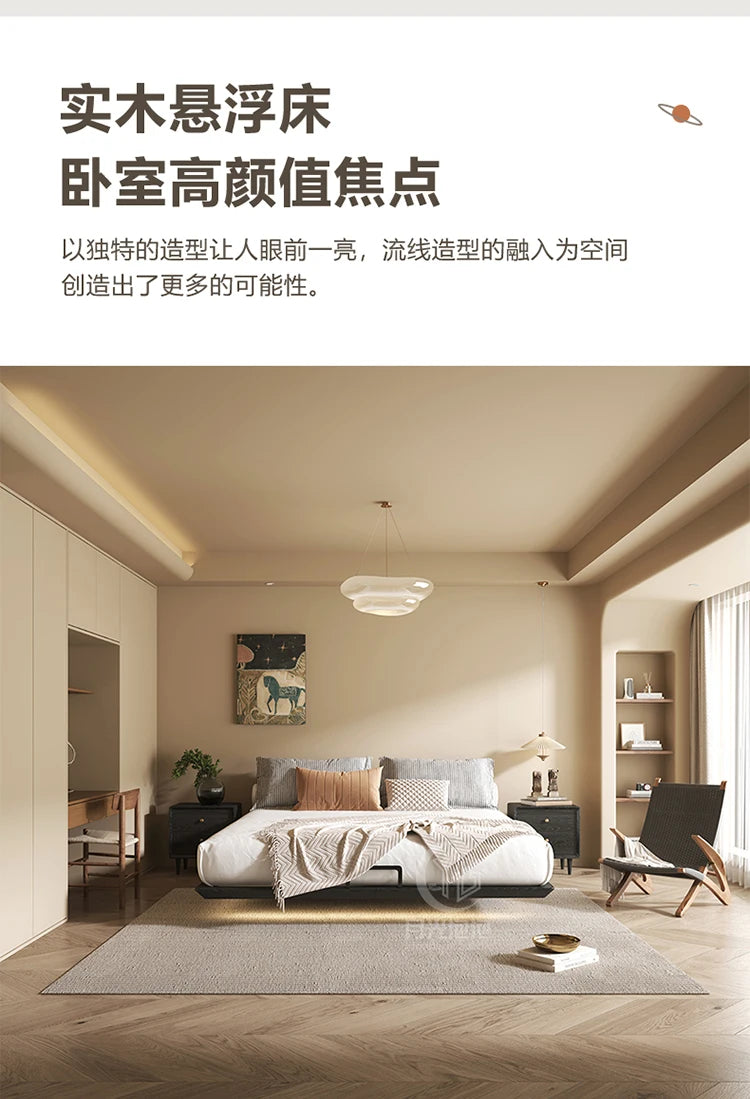 European Style Simple Bed Frame Double Storage Headboard Queen Bed Frame Full Size Nightstands Cama Moderno Lujo Home Furniture