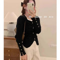 Pleated Slit Hem Contrast Patchwork Sweet Pullovers Women Clothing New Long Sleeve Fashion Sweaters Casual Korean Autumn Winter