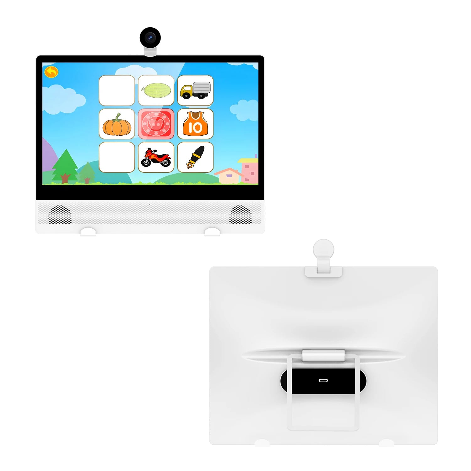 Factory Directly Sale 15.6 Inch 2 1 Portable Smart TV White Cabinet with HD Definition Android OS for Kids Learning Education