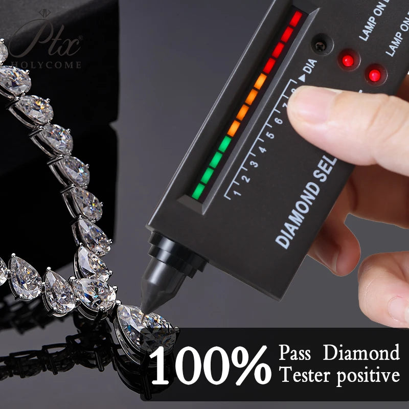 Hip-Hop Tennis Necklace Moissanite Solid 925 Sterling Silver  With GRA D Color for Woman Men Party Anniversary Wedding Jewelry