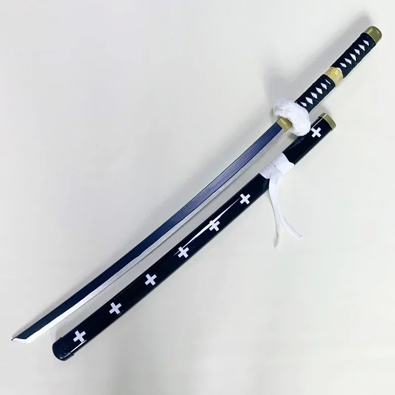 104cm Zoro Katana Sandai Kitetsu Sword Wooden Ninja Blade Anime Cosplay Prop Real Size Japanese Katana Samurai Sabre Kid Toy