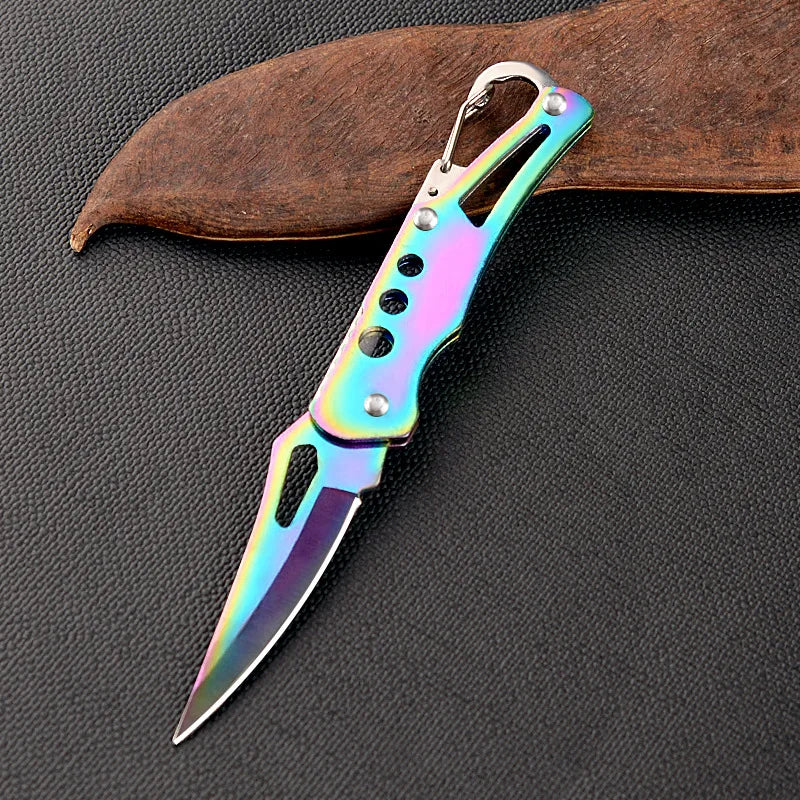 Portable Stainless Steel Shape Knife Camping Self Defense Outdoor Survival Supplies Tools Foldable Pocket Knife Mini Key Knife