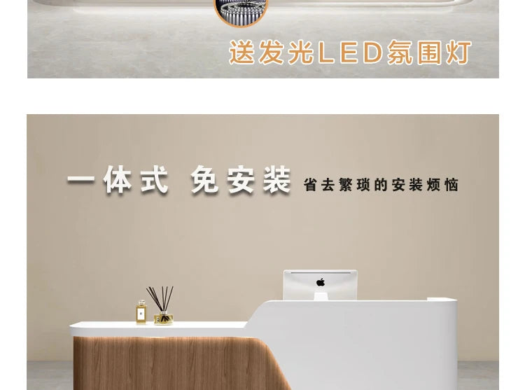 New arriveLuxury Nail Art Modern Minimalist Company Reception Desk Training Institution Information Desk Beauty Salon Dental Cli
