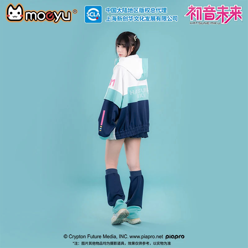 Moeyu Anime Coat for Men Miku Cosplay Windbreaker Jacket Hooded Jackets Women Clothing Costume Casual Outwear Zipper Sportswear